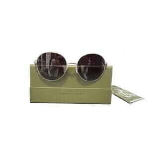 Longchamp Round Silver Frame Sunglasses with Dark Lenses